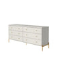 Manhattan Comfort Jasper Matte Off White Tall & Double Wide Dresser Set Of 2