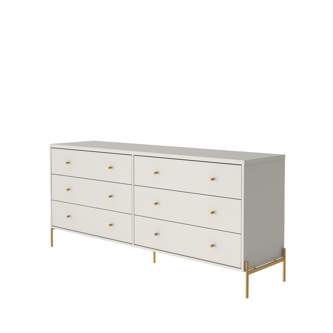 Manhattan Comfort Jasper Matte Off White Tall & Double Wide Dresser Set Of 2