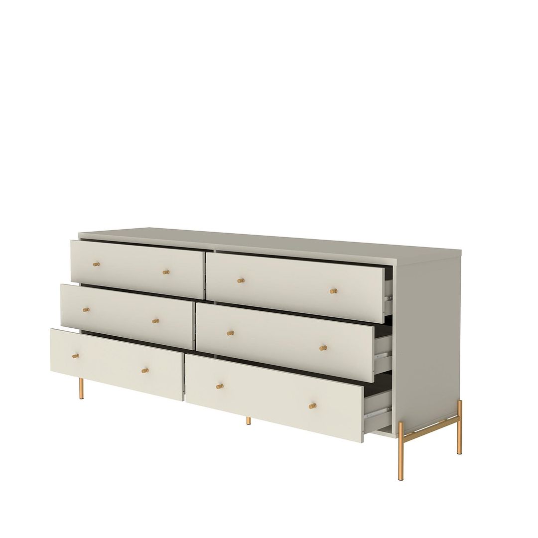Manhattan Comfort Jasper Matte Off White Tall & Double Wide Dresser Set Of 2