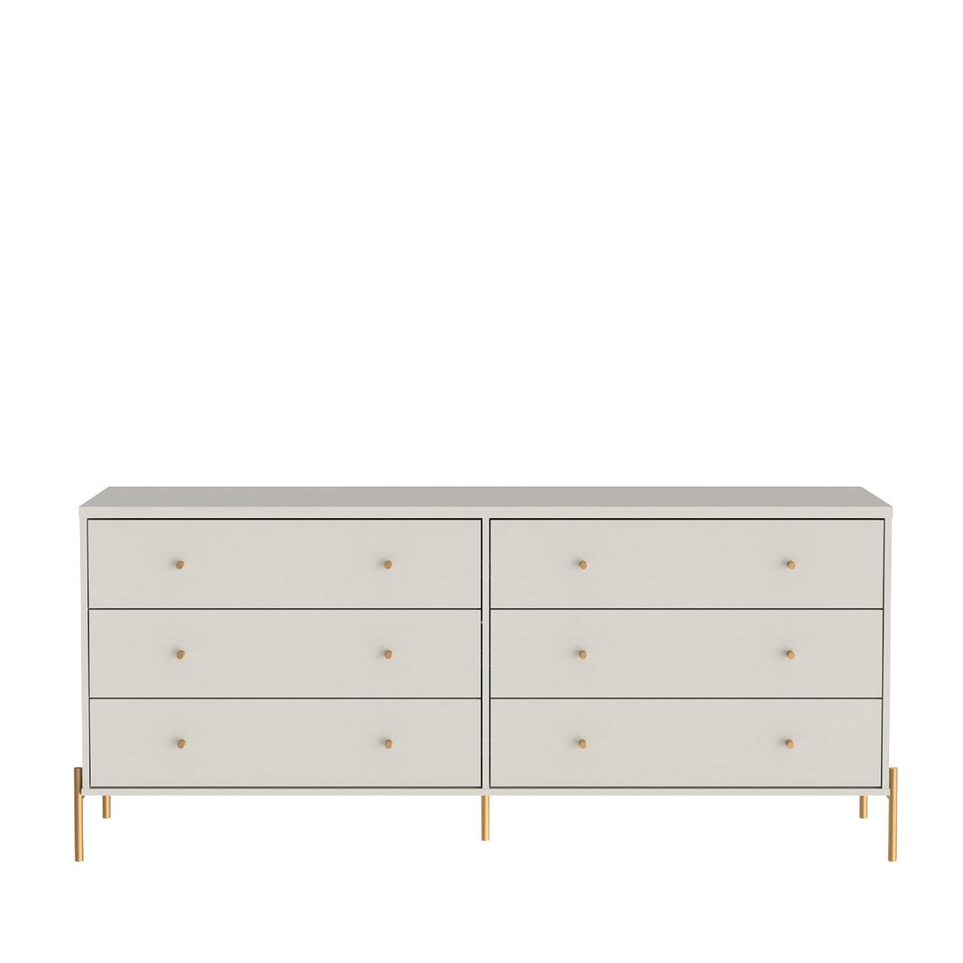 Manhattan Comfort Jasper Matte Off White Tall & Double Wide Dresser Set Of 2
