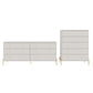 Manhattan Comfort Jasper Matte Off White Tall & Double Wide Dresser Set Of 2