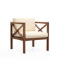 Manhattan Comfort Kingsbay Outdoor Patio Conversation Set In Brown & Cream