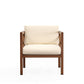 Manhattan Comfort Kingsbay Outdoor Patio Conversation Set In Brown & Cream