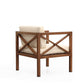 Manhattan Comfort Kingsbay Outdoor Patio Conversation Set In Brown & Cream