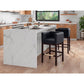 Manhattan Comfort Kingsley 34"H Black & Dark Walnut Beech Wood Counter Height Bar Stool
