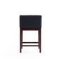 Manhattan Comfort Kingsley 34"H Black & Dark Walnut Beech Wood Counter Height Bar Stool