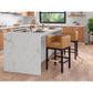 Manhattan Comfort Kingsley 34"H Camel & Dark Walnut Beech Wood Counter Height Bar Stool