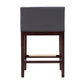 Manhattan Comfort Kingsley 34"H Gray & Dark Walnut Beech Wood Counter Height Bar Stool