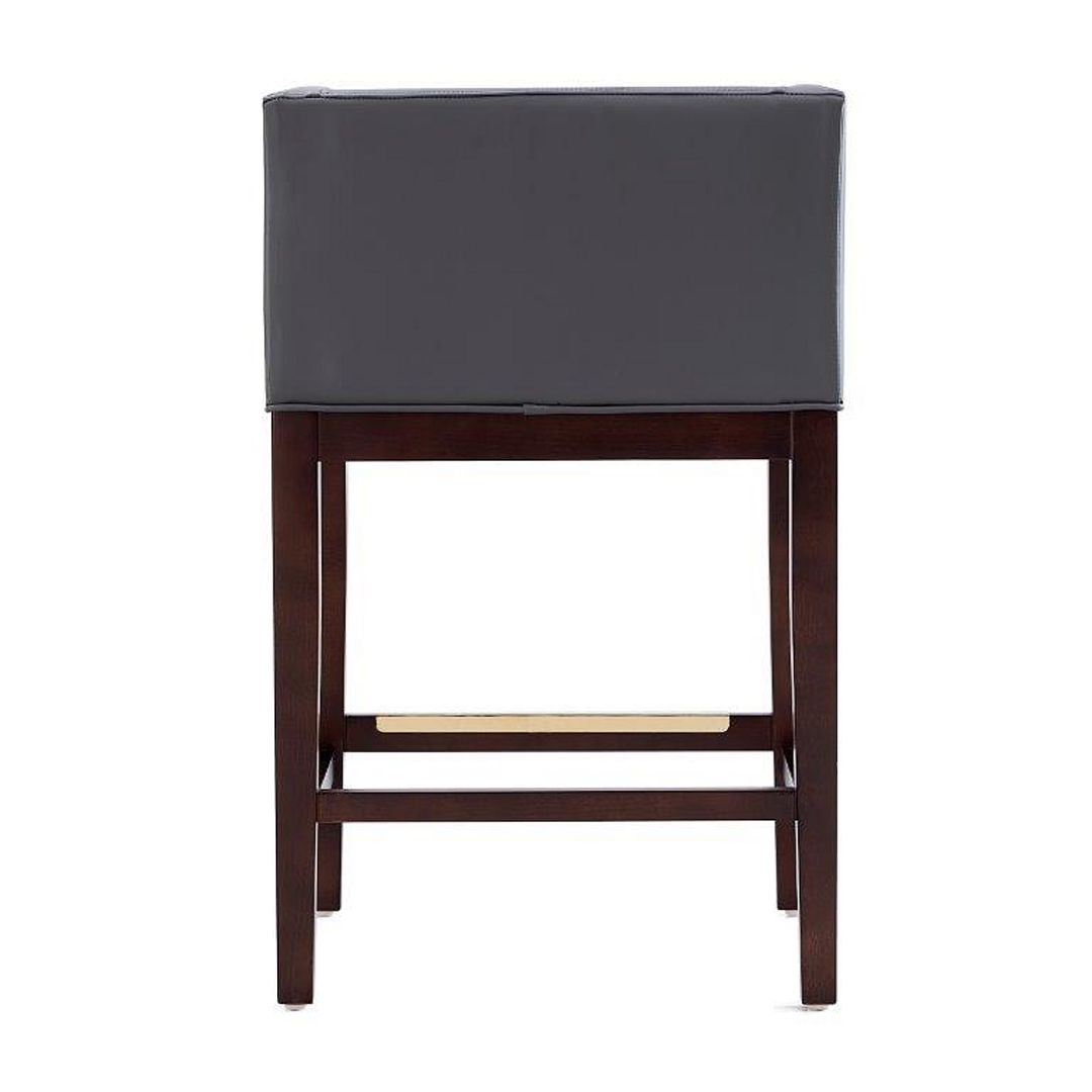 Manhattan Comfort Kingsley 34"H Gray & Dark Walnut Beech Wood Counter Height Bar Stool