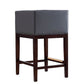 Manhattan Comfort Kingsley 34"H Gray & Dark Walnut Beech Wood Counter Height Bar Stool