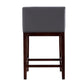 Manhattan Comfort Kingsley 34"H Gray & Dark Walnut Beech Wood Counter Height Bar Stool