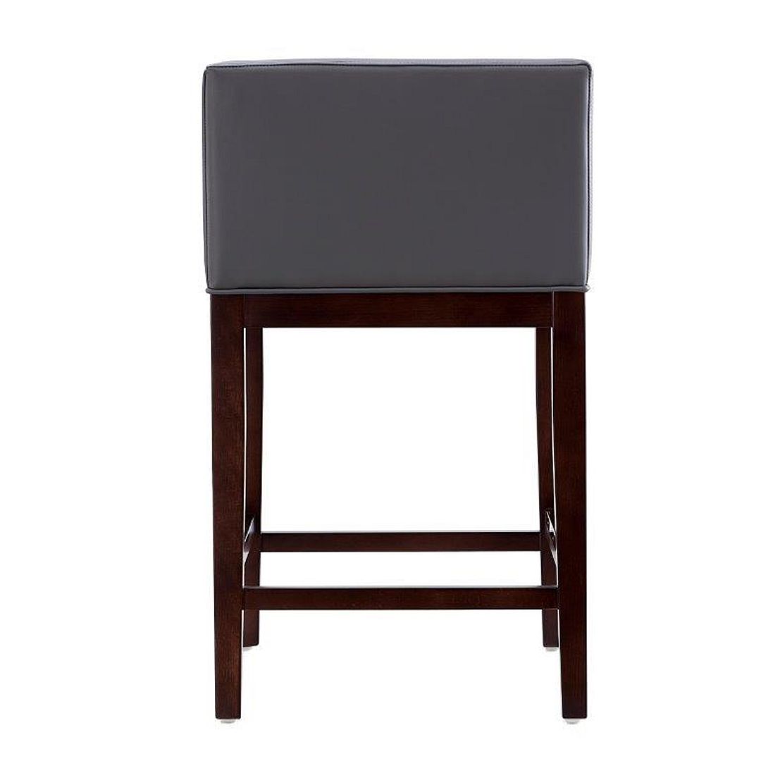 Manhattan Comfort Kingsley 34"H Gray & Dark Walnut Beech Wood Counter Height Bar Stool