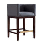 Manhattan Comfort Kingsley 34"H Gray & Dark Walnut Beech Wood Counter Height Bar Stool