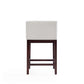 Manhattan Comfort Kingsley 34"H Ivory & Dark Walnut Beech Wood Counter Height Bar Stool