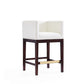 Manhattan Comfort Kingsley 34"H Ivory & Dark Walnut Beech Wood Counter Height Bar Stool