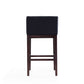 Manhattan Comfort Kingsley 38"H Black & Dark Walnut Beech Wood Barstool