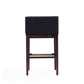 Manhattan Comfort Kingsley 38"H Black & Dark Walnut Beech Wood Barstool