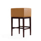 Manhattan Comfort Kingsley 38"H Camel & Dark Walnut Beech Wood Barstool