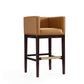 Manhattan Comfort Kingsley 38"H Camel & Dark Walnut Beech Wood Barstool