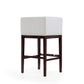 Manhattan Comfort Kingsley 38"H Ivory & Dark Walnut Beech Wood Barstool