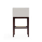 Manhattan Comfort Kingsley 38"H Ivory & Dark Walnut Beech Wood Barstool