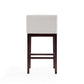 Manhattan Comfort Kingsley 38"H Ivory & Dark Walnut Beech Wood Barstool