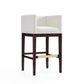 Manhattan Comfort Kingsley 38"H Ivory & Dark Walnut Beech Wood Barstool