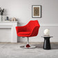 Manhattan Comfort Kinsey Red & Polished Chrome Wool Blend Adjustable Height Swivel Accent Chair