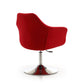 Manhattan Comfort Kinsey Red & Polished Chrome Wool Blend Adjustable Height Swivel Accent Chair