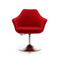 Manhattan Comfort Kinsey Red & Polished Chrome Wool Blend Adjustable Height Swivel Accent Chair