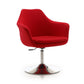 Manhattan Comfort Kinsey Red & Polished Chrome Wool Blend Adjustable Height Swivel Accent Chair