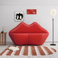 Manhattan Comfort Kiss 62" Red Faux Leather 2-Seater Loveseat