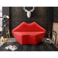 Manhattan Comfort Kiss 62" Red Faux Leather 2-Seater Loveseat