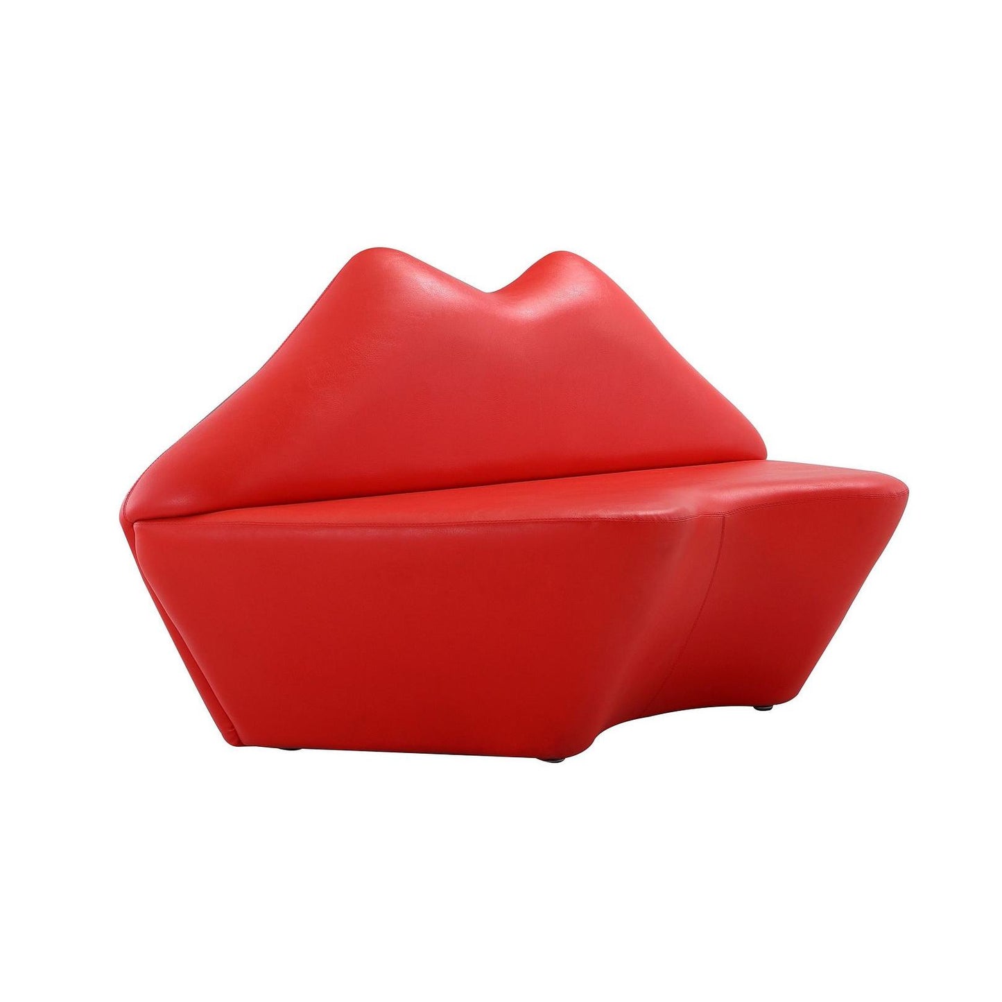 Manhattan Comfort Kiss 62" Red Faux Leather 2-Seater Loveseat
