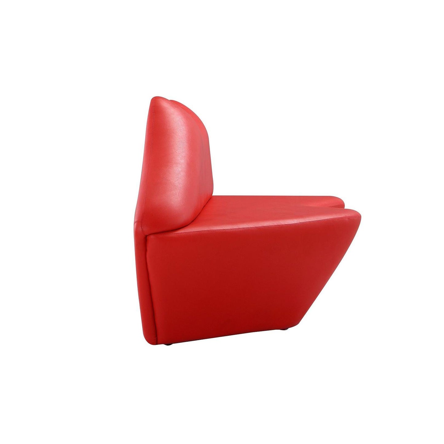 Manhattan Comfort Kiss 62" Red Faux Leather 2-Seater Loveseat