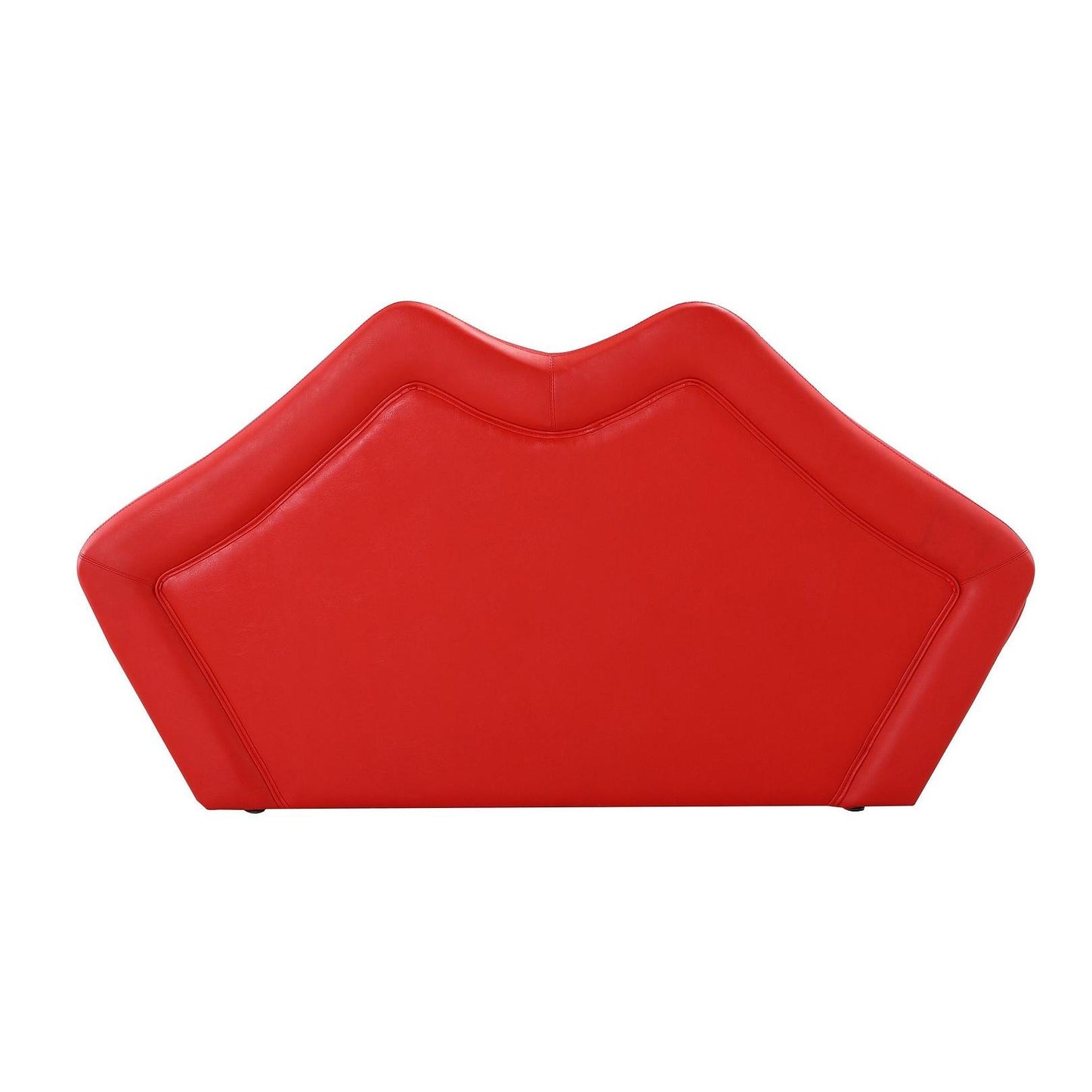 Manhattan Comfort Kiss 62" Red Faux Leather 2-Seater Loveseat