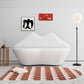 Manhattan Comfort Kiss 62" White Faux Leather 2-Seater Loveseat