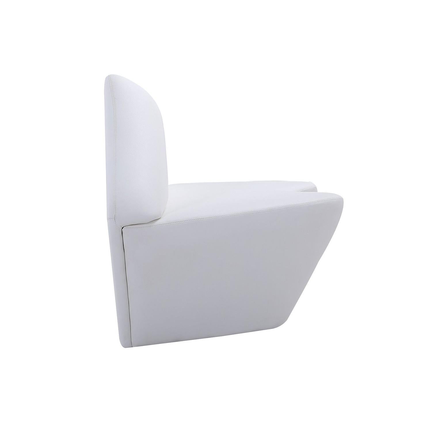 Manhattan Comfort Kiss 62" White Faux Leather 2-Seater Loveseat