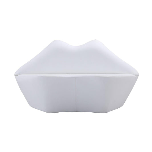 Manhattan Comfort Kiss 62" White Faux Leather 2-Seater Loveseat
