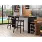 Manhattan Comfort Klismos 41"H Black & Dark Walnut Beech Wood Barstool