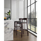 Manhattan Comfort Klismos 41"H Black & Dark Walnut Beech Wood Barstool