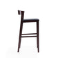 Manhattan Comfort Klismos 41"H Black & Dark Walnut Beech Wood Barstool