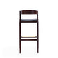 Manhattan Comfort Klismos 41"H Black & Dark Walnut Beech Wood Barstool