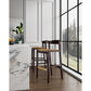 Manhattan Comfort Klismos 41"H Camel & Dark Walnut Beech Wood Barstool