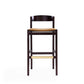Manhattan Comfort Klismos 41"H Camel & Dark Walnut Beech Wood Barstool