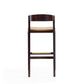 Manhattan Comfort Klismos 41"H Camel & Dark Walnut Beech Wood Barstool