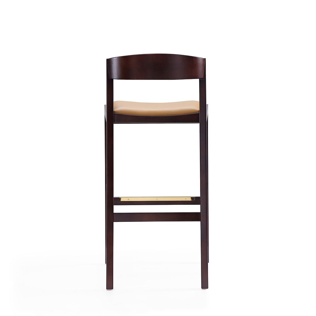 Manhattan Comfort Klismos 41"H Camel & Dark Walnut Beech Wood Barstool