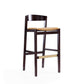 Manhattan Comfort Klismos 41"H Camel & Dark Walnut Beech Wood Barstool