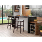 Manhattan Comfort Klismos 41"H Ivory & Dark Walnut Beech Wood Barstool