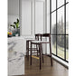 Manhattan Comfort Klismos 41"H Ivory & Dark Walnut Beech Wood Barstool